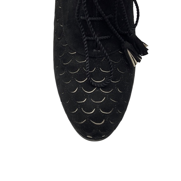 SALVATORE FERRAGAMO BLACK LIMITED EDITION ARCHIVES SIRENA 1938 SUEDE HEELED SHOE - Picture 5 of 12